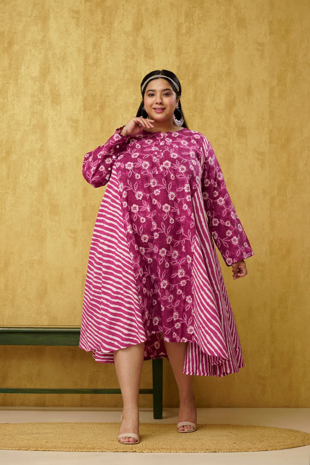 Aesthetically Pleasing Falsa Colored Cotton Dress