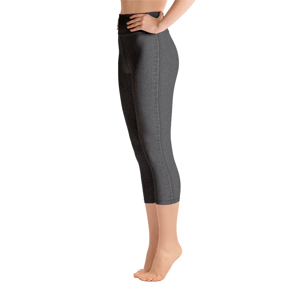 Black Denim Jean 250 Capri Yoga Pants