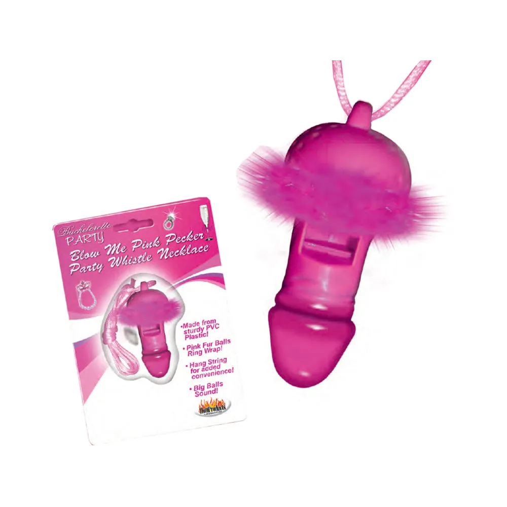 Blow Me Pink Pecker Whistle Necklace