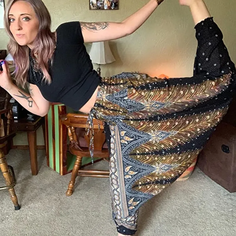 Bohemian High Waist Harem Baggy Pants