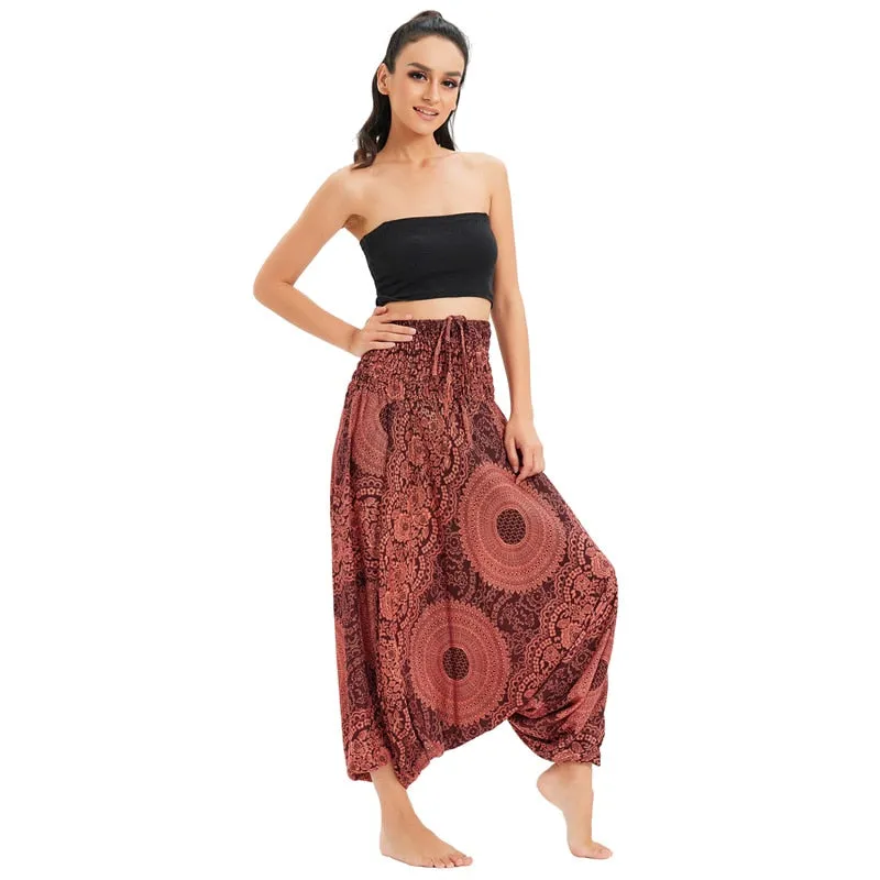 Bohemian High Waist Harem Baggy Pants