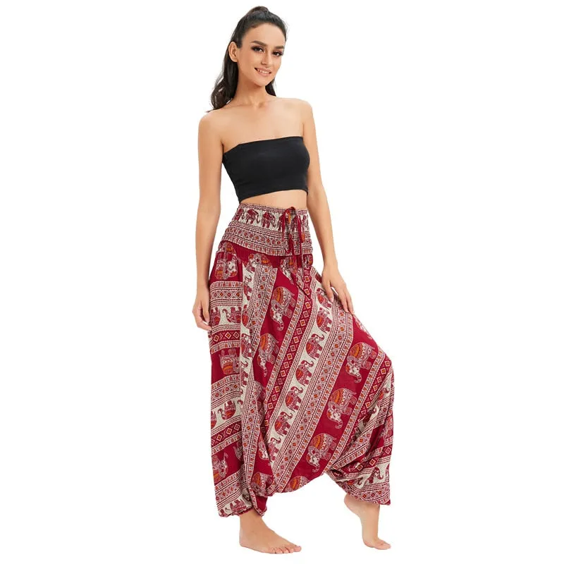 Bohemian High Waist Harem Baggy Pants