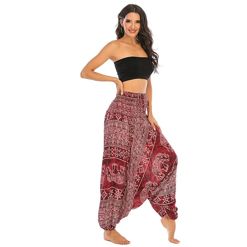 Bohemian High Waist Harem Baggy Pants