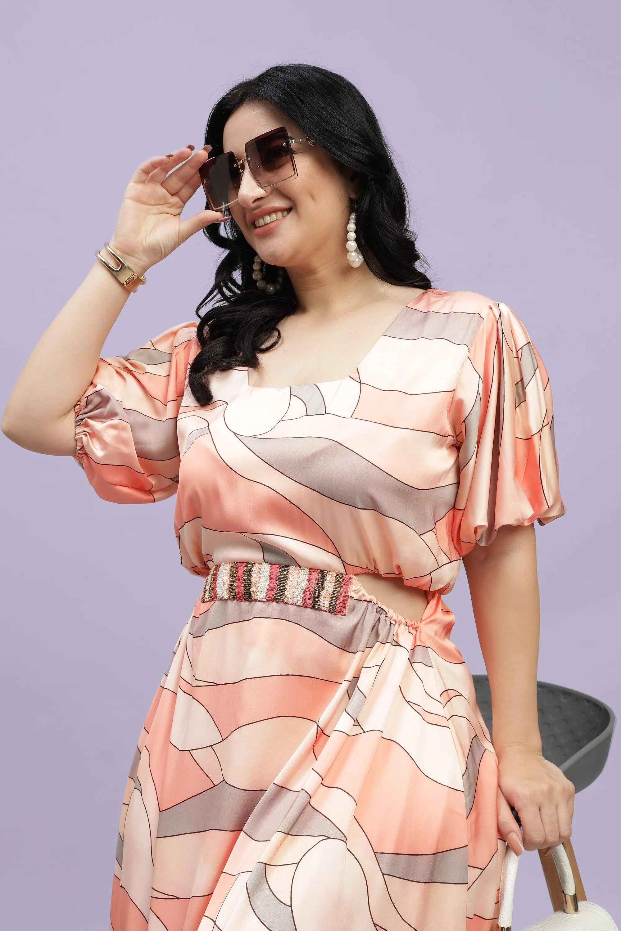 Curvy Lane Women Plus Size Square Neck Cutout Dress