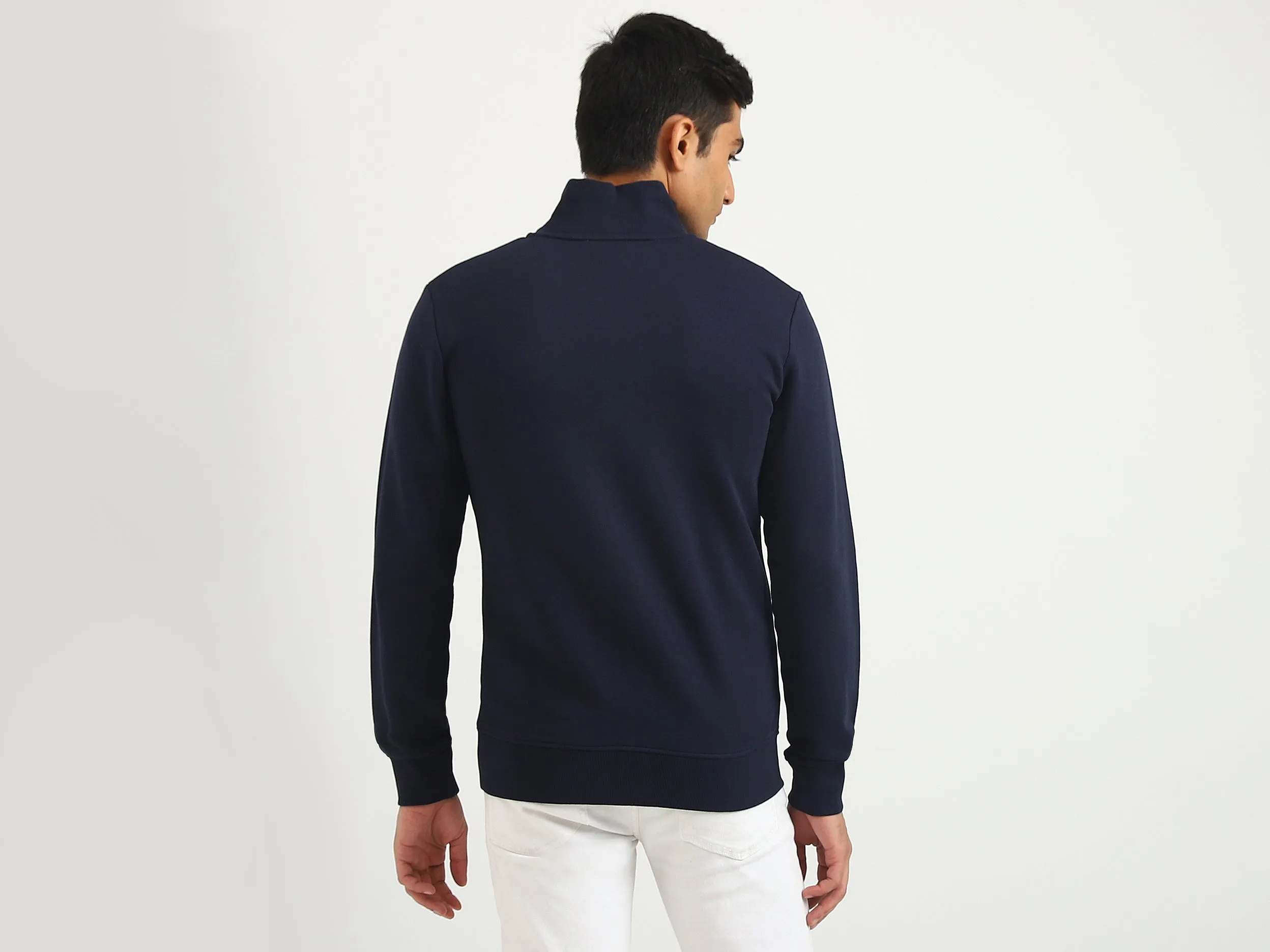 Men Brand Logo High Neck Sweatshirt