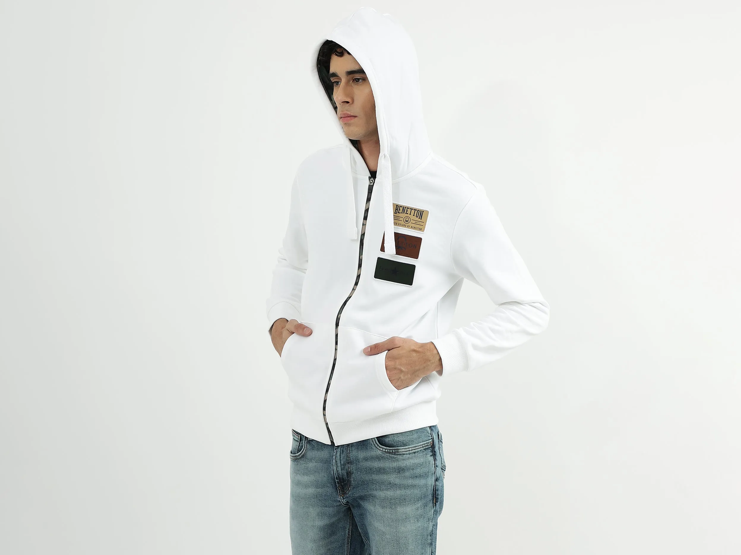 Men Brand Logo Hooded Neck Sweatshirt