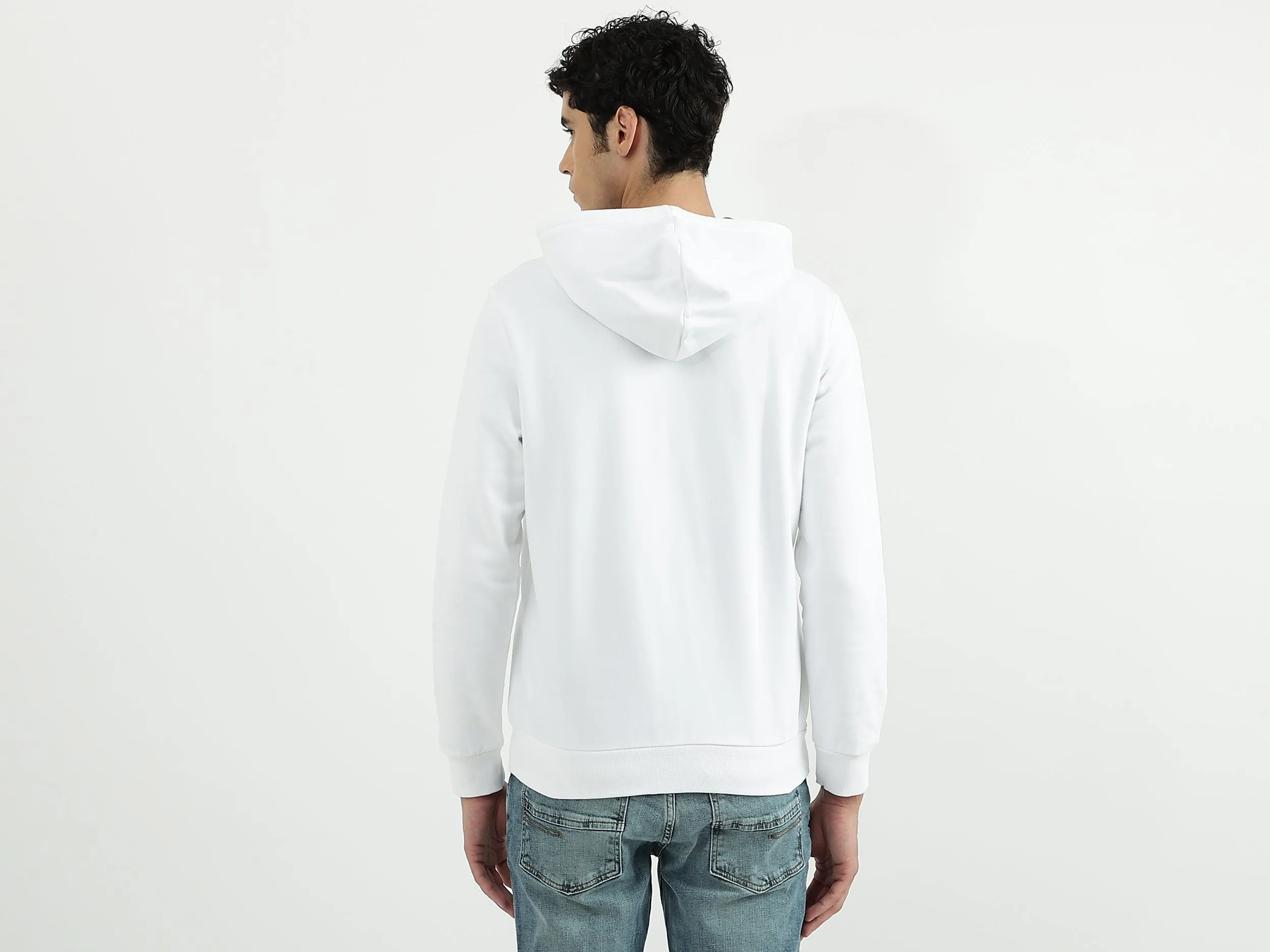 Men Brand Logo Hooded Neck Sweatshirt