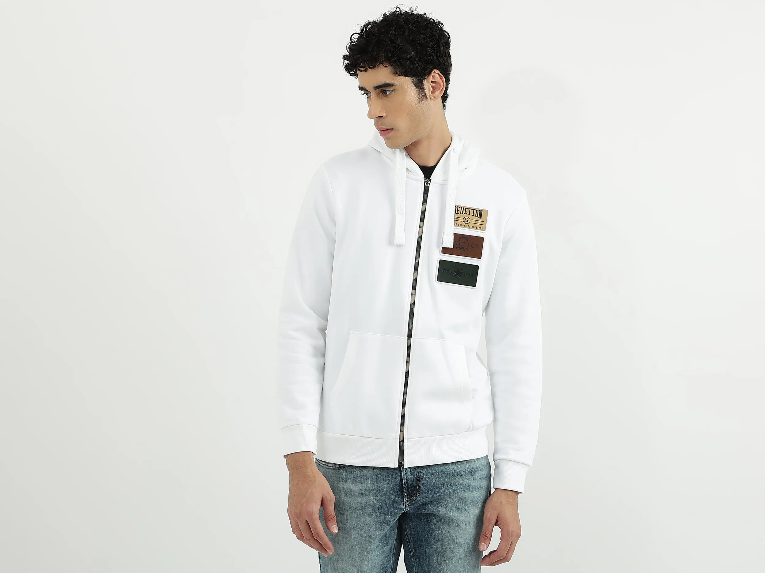 Men Brand Logo Hooded Neck Sweatshirt