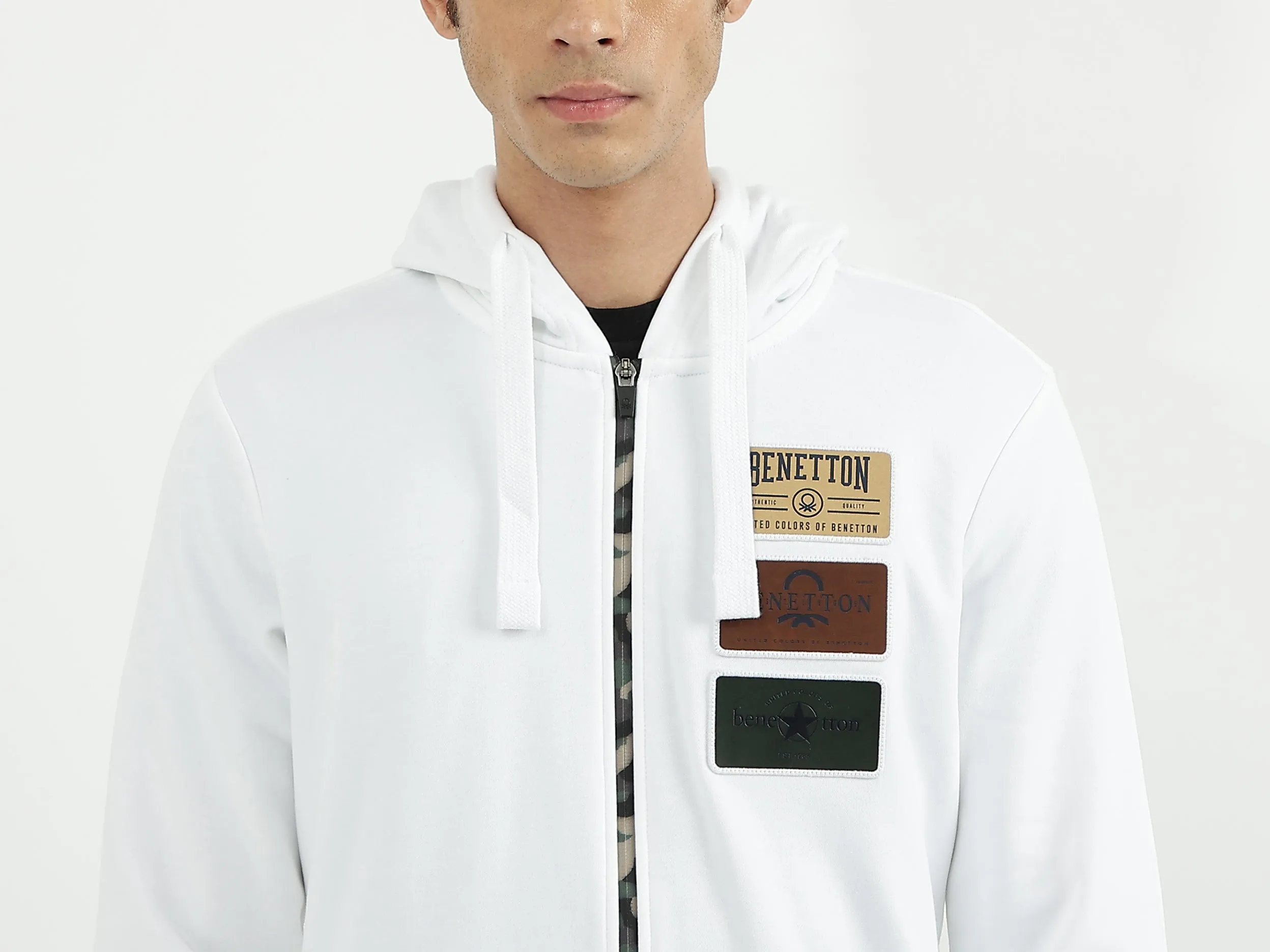 Men Brand Logo Hooded Neck Sweatshirt