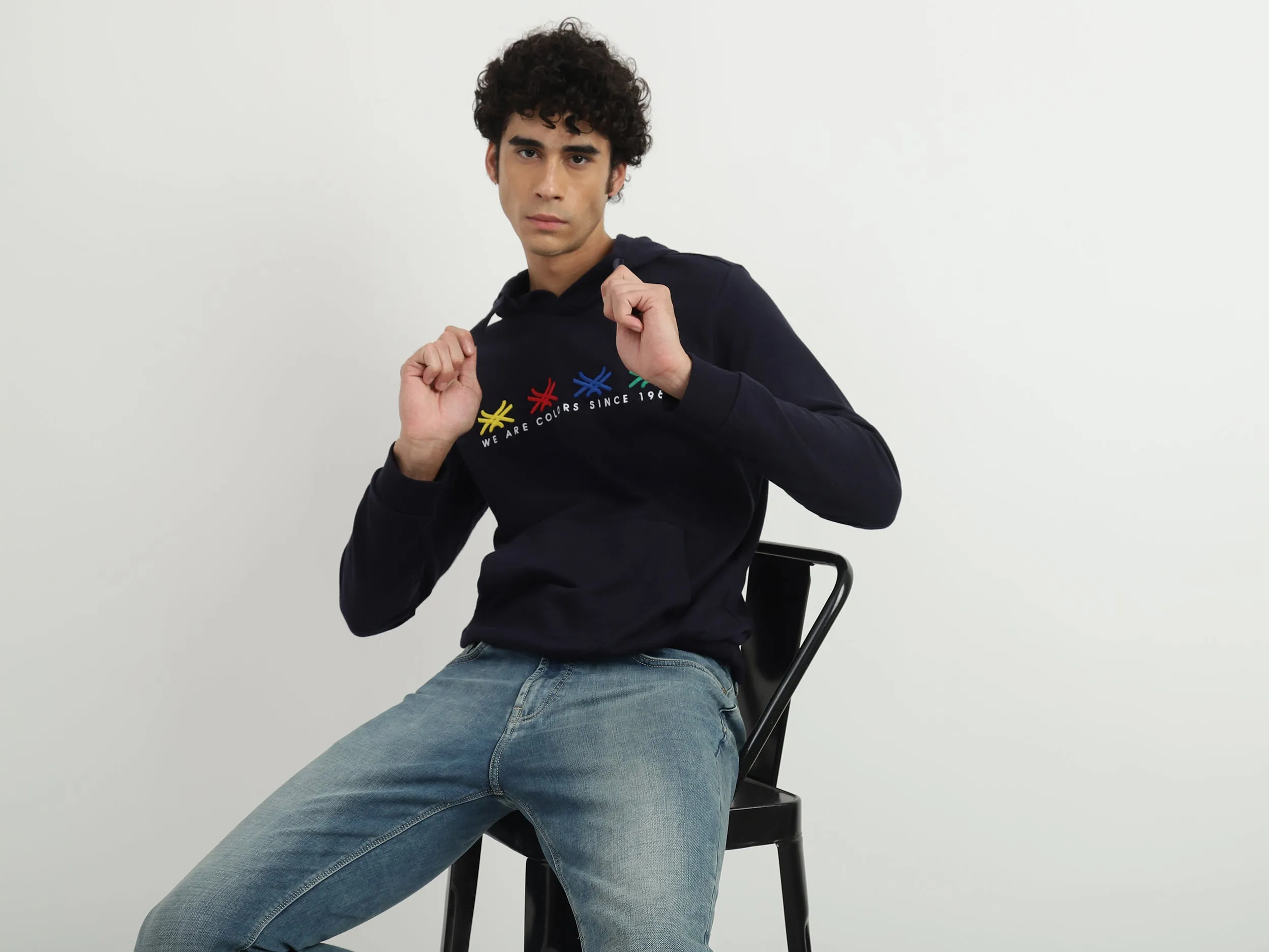 Men Brand Logo Hooded Sweatshirt