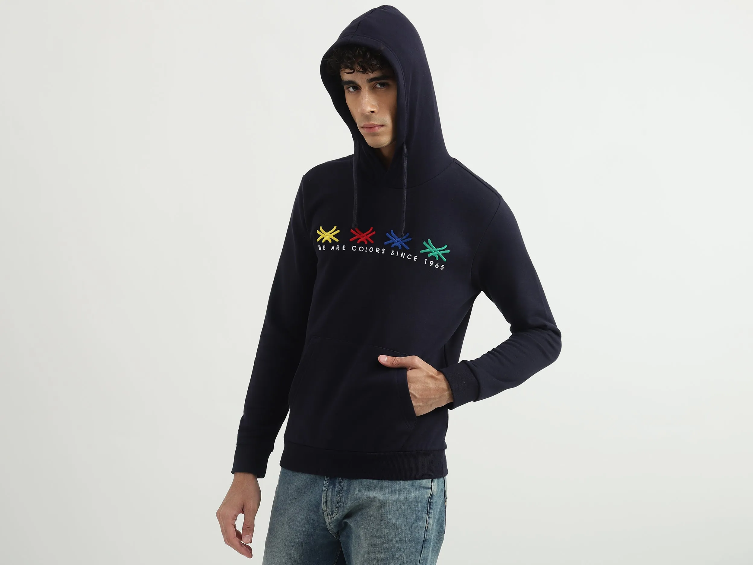 Men Brand Logo Hooded Sweatshirt