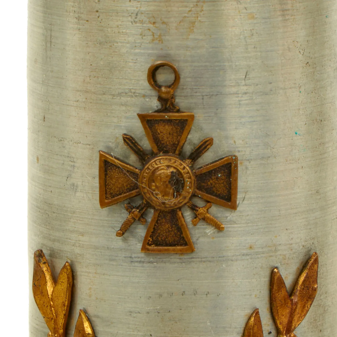 Original Imperial German WWI Era Table Medal Grouping - Table Medal, Dish, & Bottle