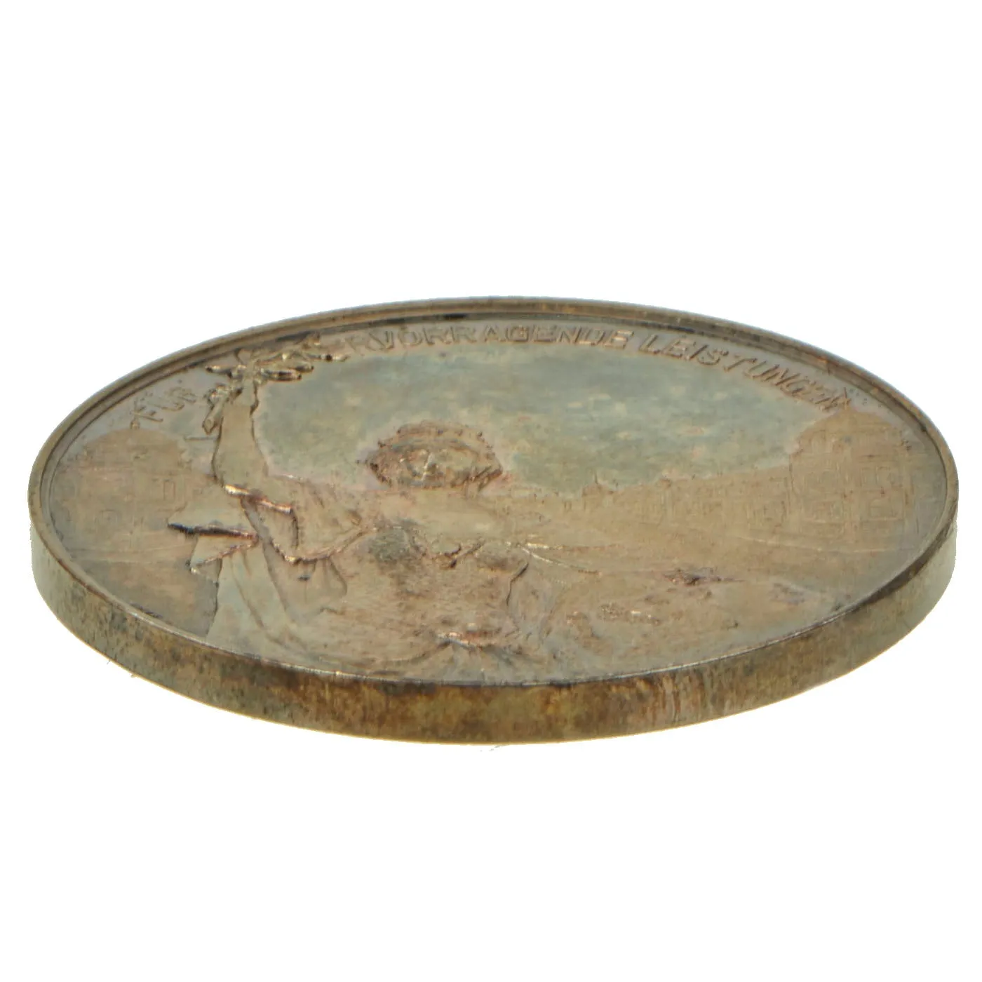 Original Imperial German WWI Era Table Medal Grouping - Table Medal, Dish, & Bottle