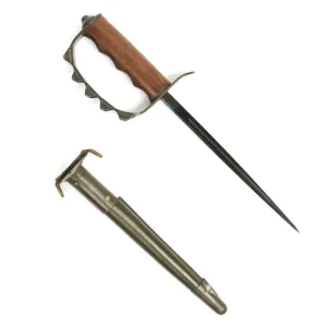 Original U.S. WWI M1917 Trench Knife by American Cutlery Company with Scabbard by Jewell