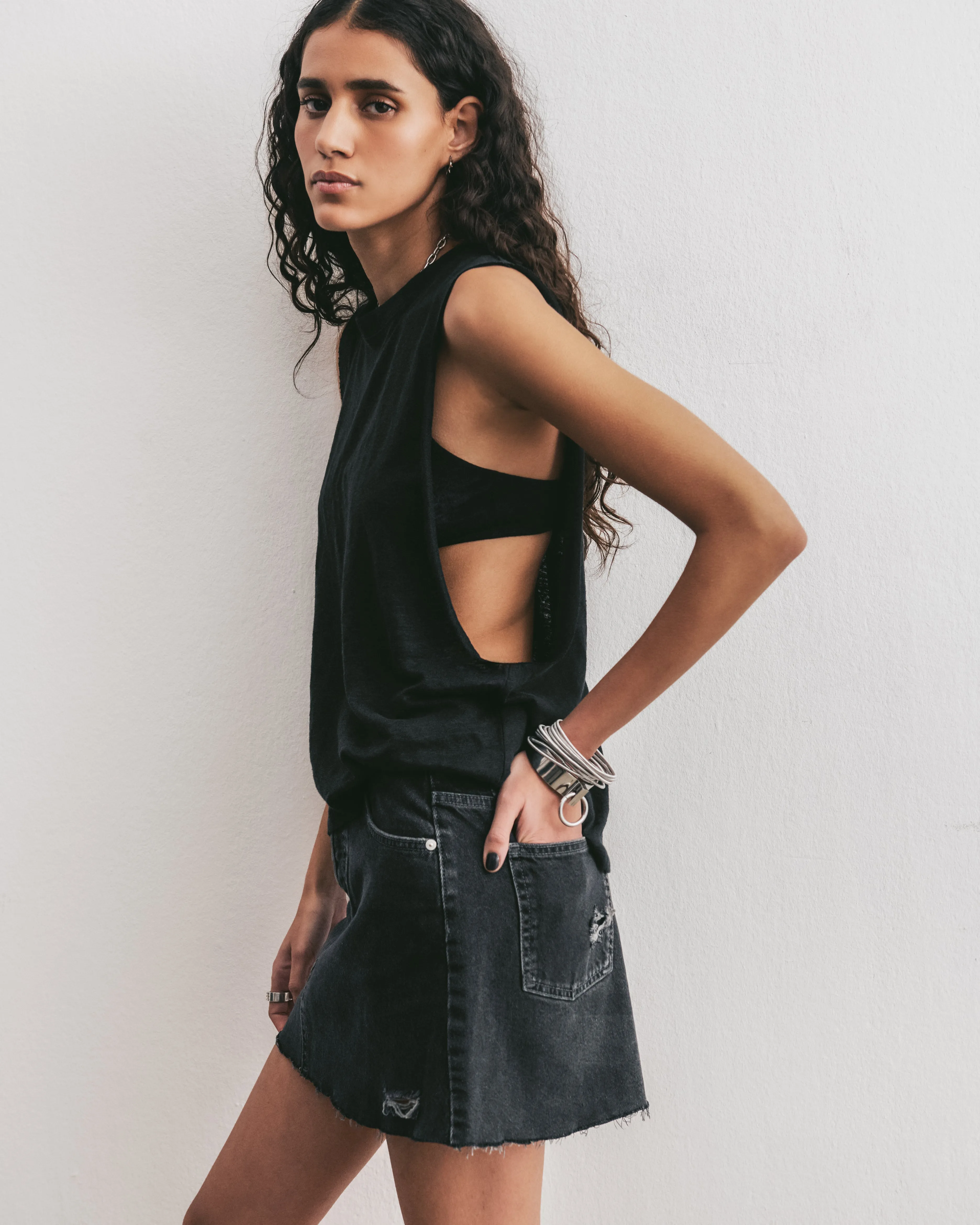 The Black Oversized Tank Top