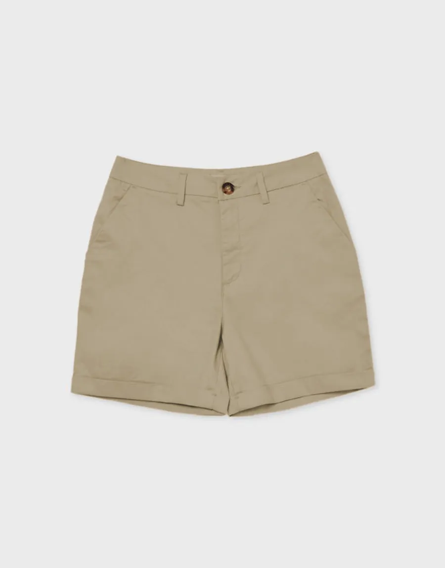 Women's CLP Trendy Wear Denim Short - BEIGE